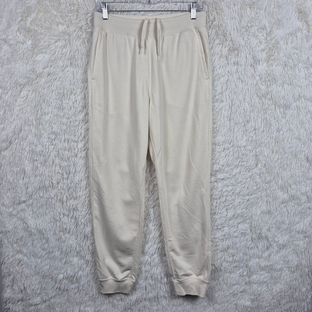 Uniqlo Cream Off White French Terry Jogger Sweatpants Mens Sm Lounge Minimalist